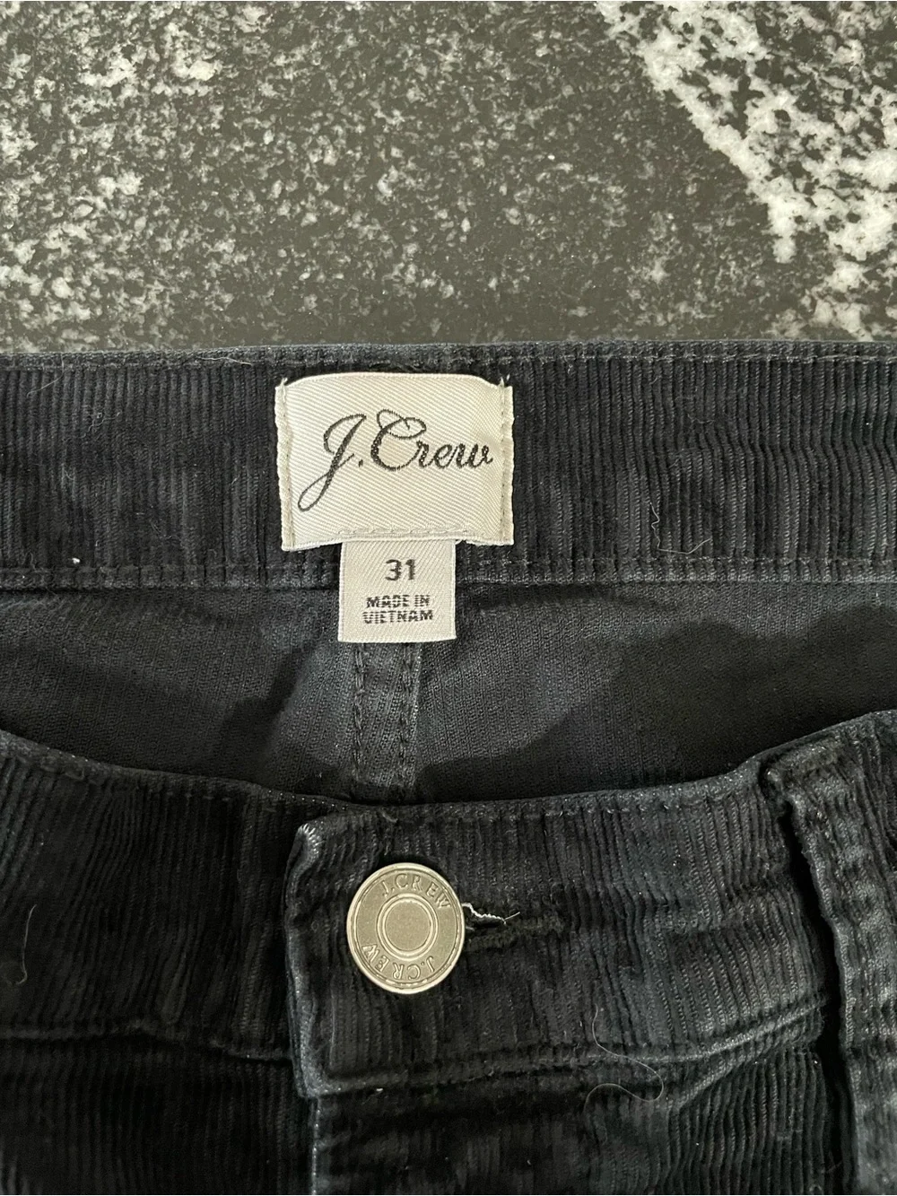 J. Crew Men's Black Corduroy Straight-Leg Pants
